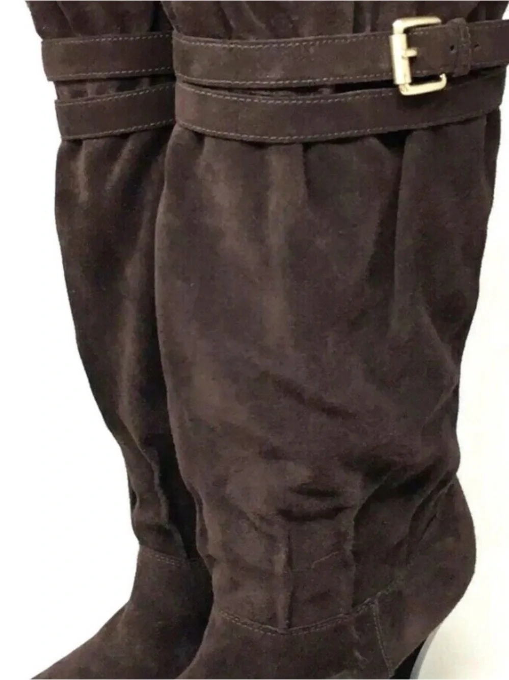 Michael Kors Kincade Slouchy Brown Suede Healed Boots Size 7 1/2